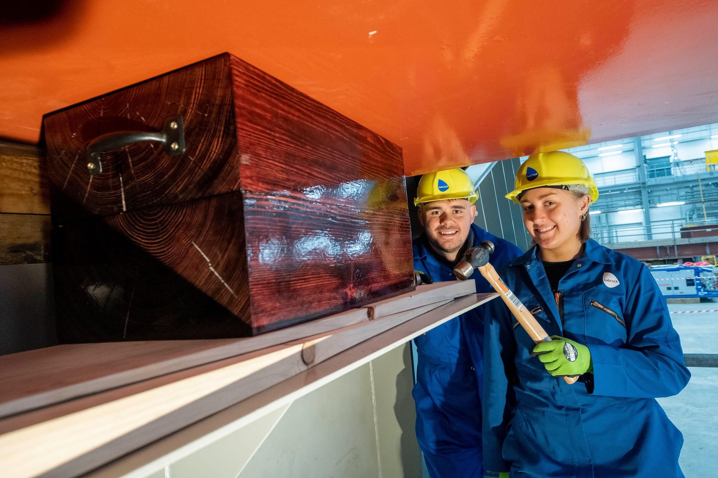 Babcock workers at the ceremony in Rosyth