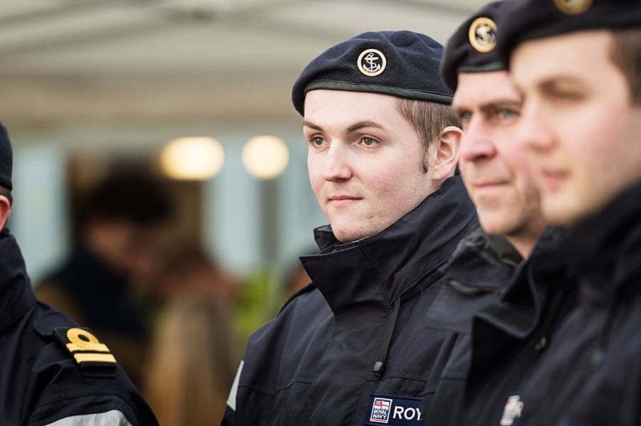 A line up of navy officers