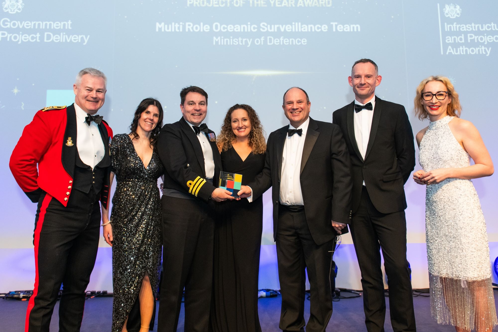 Members of DE&S MROS team at the Government Project Delivery Awards 2024