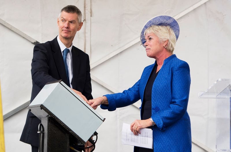 lady wendy fallon officially naming hms medway