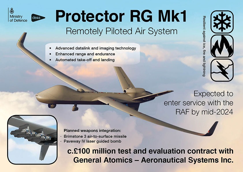 A large drone flying with information graphics around it