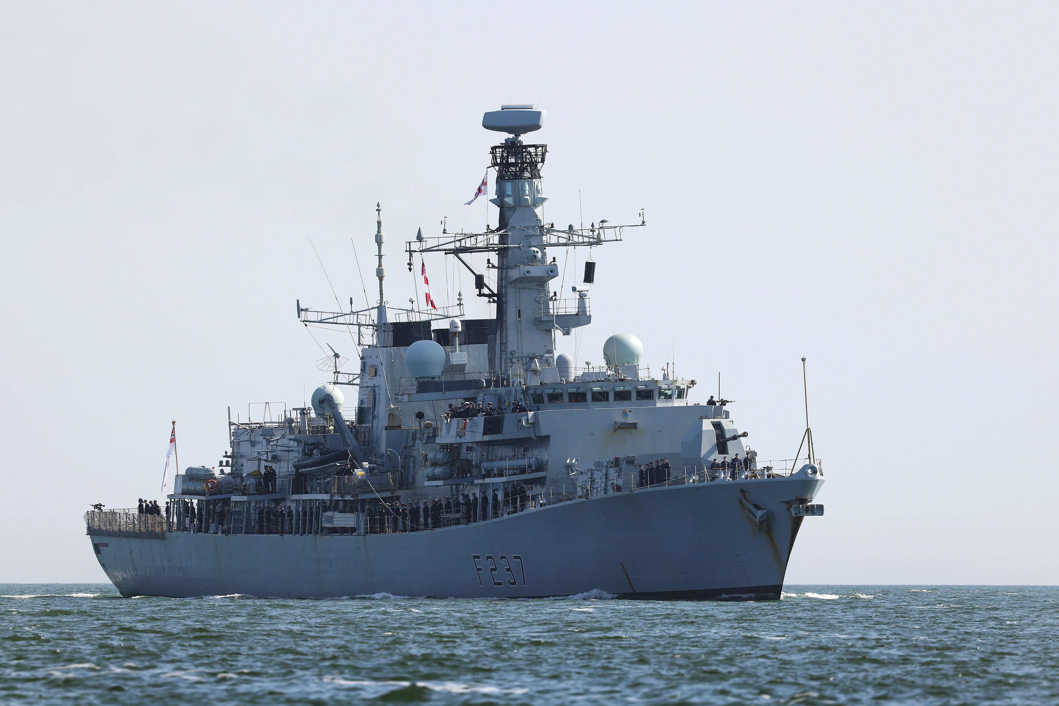 HMS Westminster returning home to Portsmouth