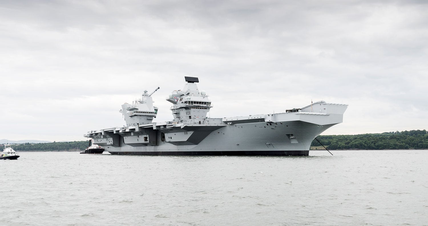 large grey aircraft carrier