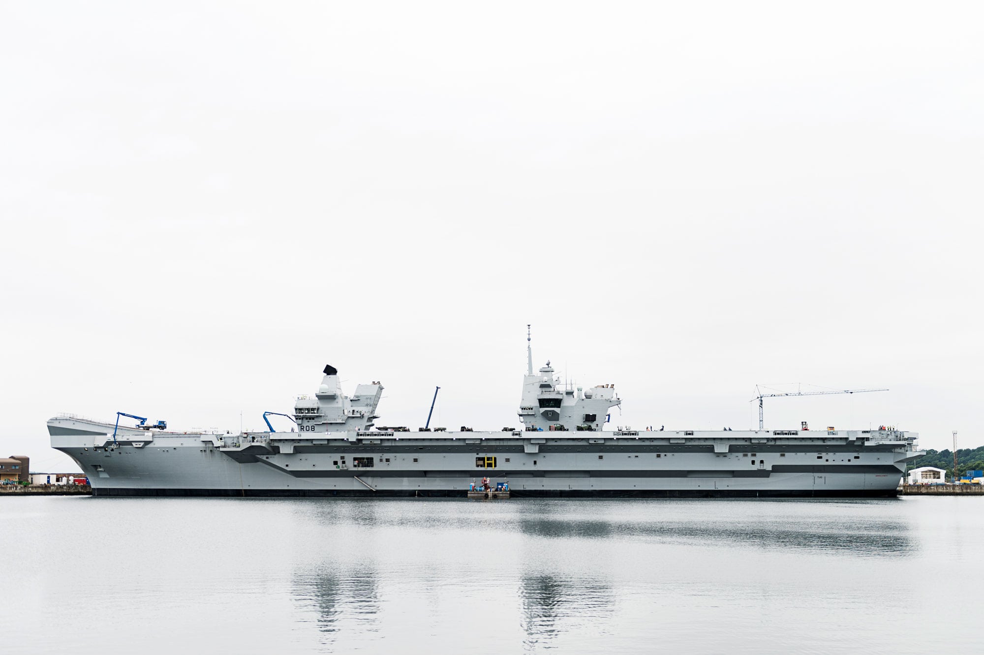 large grey aircraft carrier