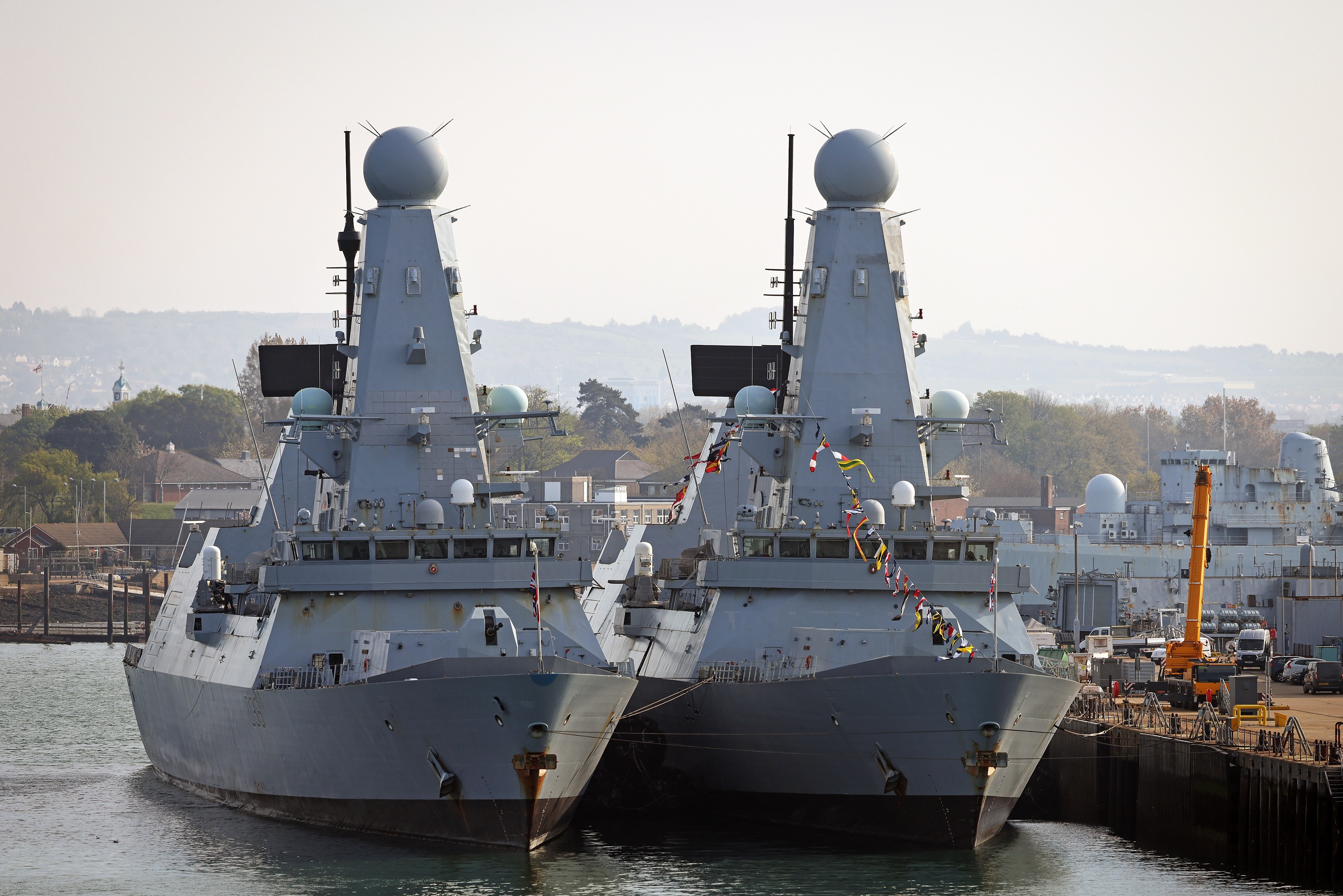 HMS Diamond and HMS Defender (left) The Queen Celebrates her 96th Birthday.