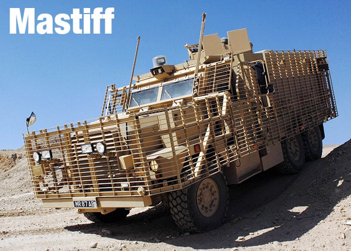 A large armoured vehicle on sand