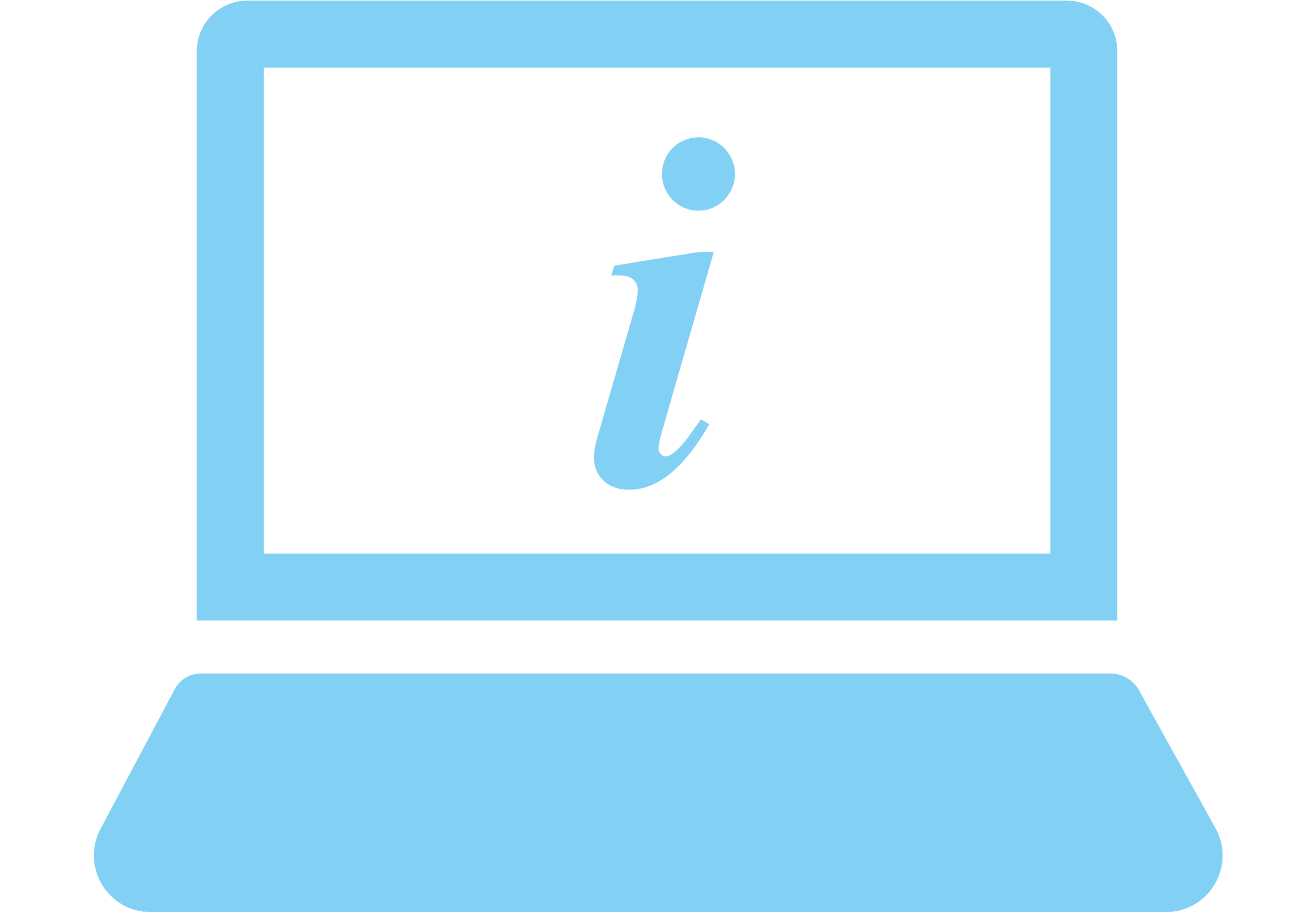 A blue icon showing a laptop with an information "i" on the screen