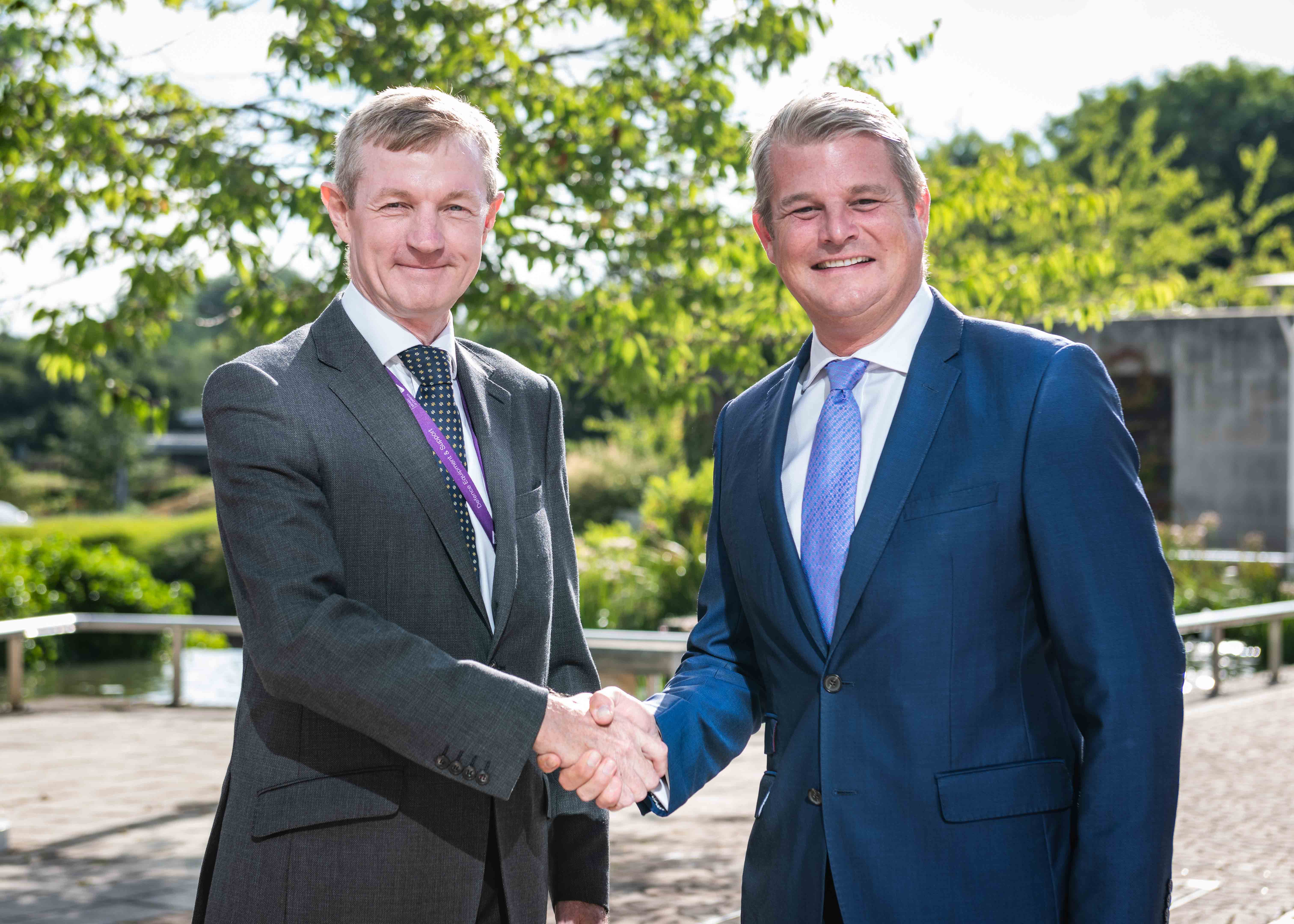 Stuart Andrew MP with Sir Simon Bollom at Defence Equipment & Support, MOD Abbey Wood in Bristol