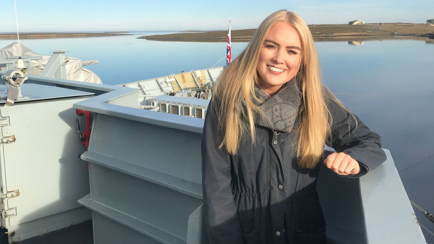 Catherine on HMS Clyde.