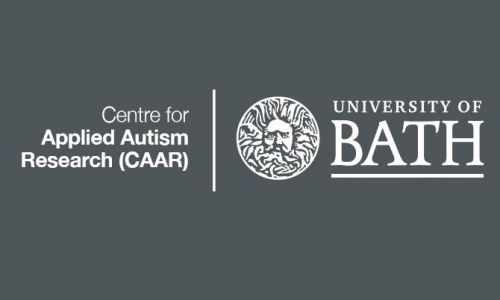 A University of Bath logo featuring the text Centre for Applied Autism research on a grey background