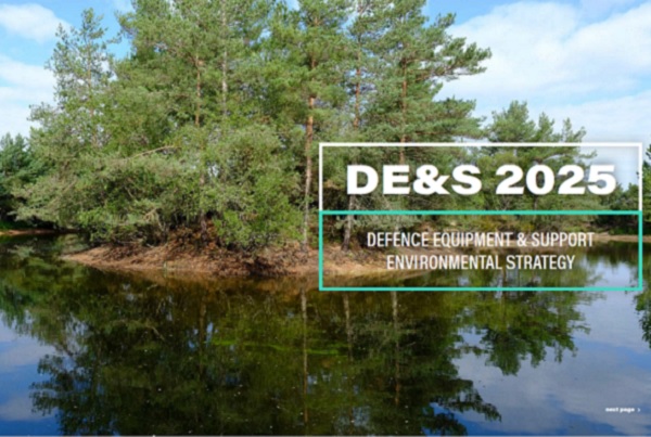 Front cover of environment strategy document with image trees on an island with their reflection in the water