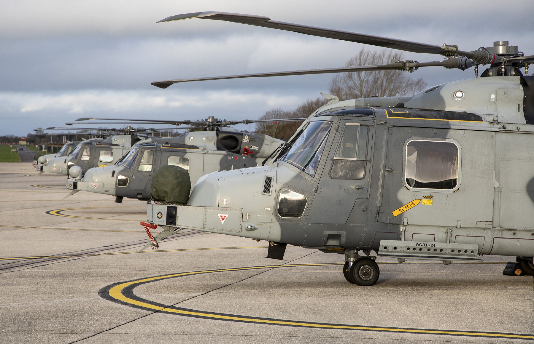 Four Wildcat helicopters