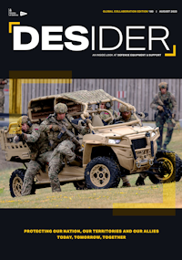 August 23 Desider front cover showing soldiers getting out of a camouflaged buggy