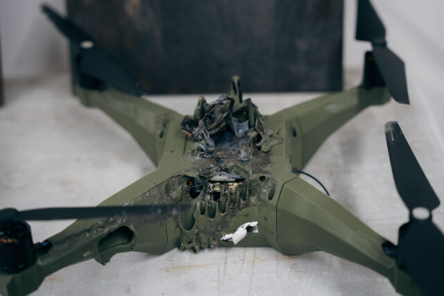 Drones that were destroyed by a laser weapon demonstrator during Project Swinton