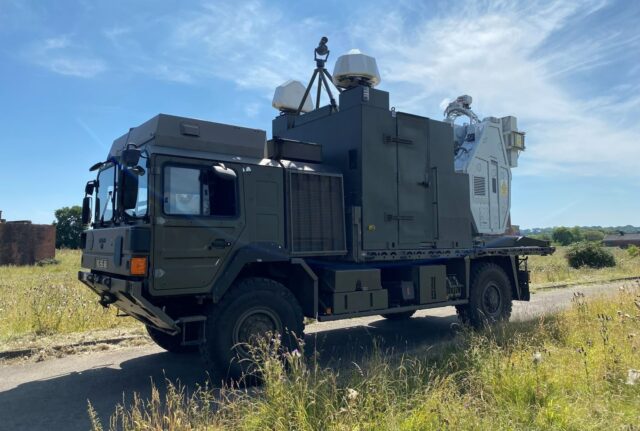 The Radiofrequency demonstrator weapon tested by the British Army to engage flying drones