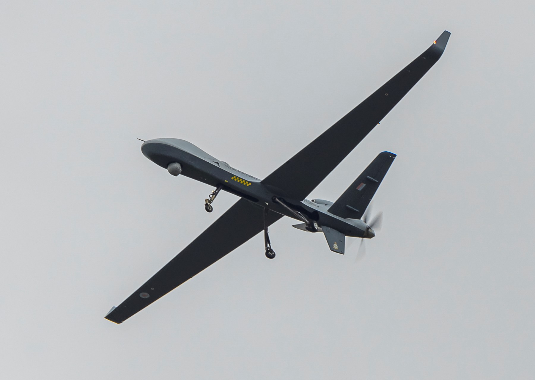 Protector PR009 remotely piloted aircraft flying over RAF Waddington