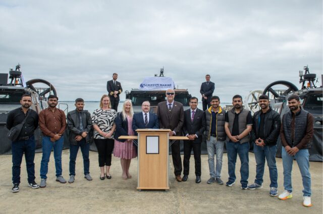 DE&S and Pakistan Navy officials pictured at a handover event in London