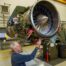 Technician inspecting Typhoon aircraft
